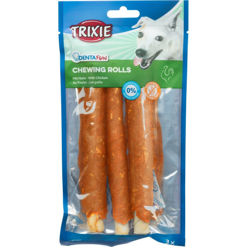 Лакомства Trixie Denta Fun Chewing Rolls для собак Палочки для чистки зубов с курицей 17 см 140 г 3 шт