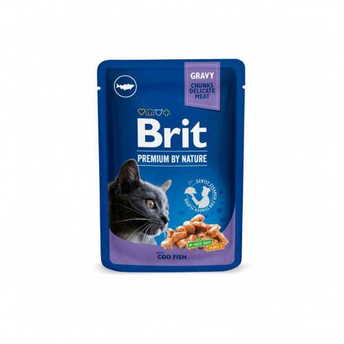 Корм влажный Brit Premium Cat Cod Fish pouch для кошек с треской 100 г