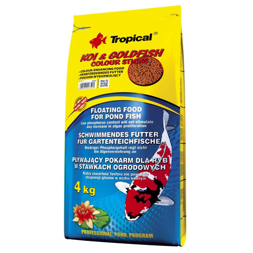 Корм Tropical Koi Goldfish Colour Sticks для рыб пруда палочки 4 кг/ 50 л