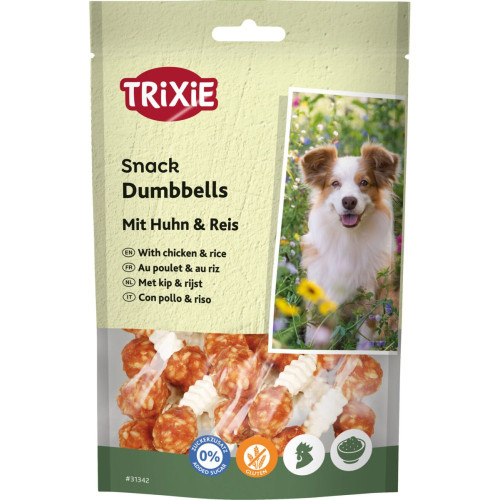 Лакомства Trixie Denta Fun Chicken Chewing Dumbbells для собак Гантель жевательная с курицей 100 г 6 шт