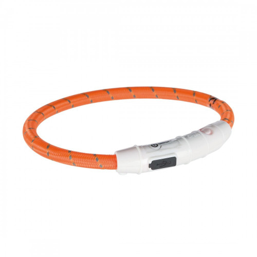 Ошейник Trixie Flash Light Ring USB для собак с подсветкой силиконовый оранжевый размер XS-S 35 см/7 мм