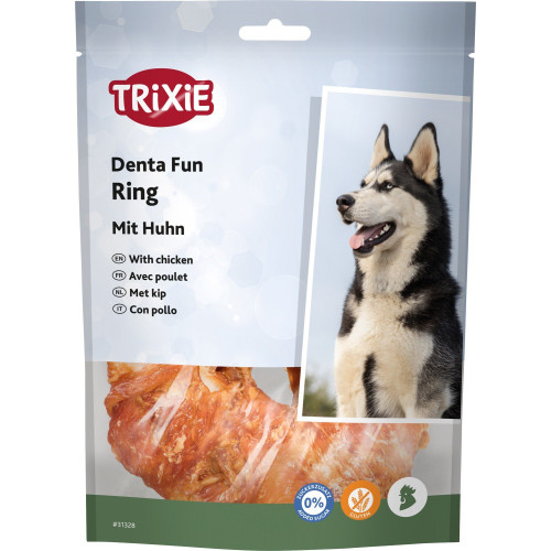 Лакомство Trixie Denta Fun для собак Кольцо для чистки зубов с курицей 10 см 110 г