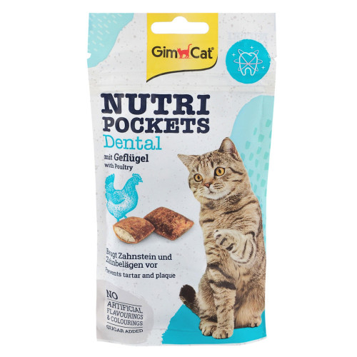 Витаминные лакомства GimCat Nutri Pockets Dental для котов для зубов 60 г