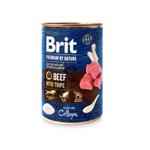 Корм влажный Brit Premium by Nature k консервы для собак с говядиной и потрохами 400 г