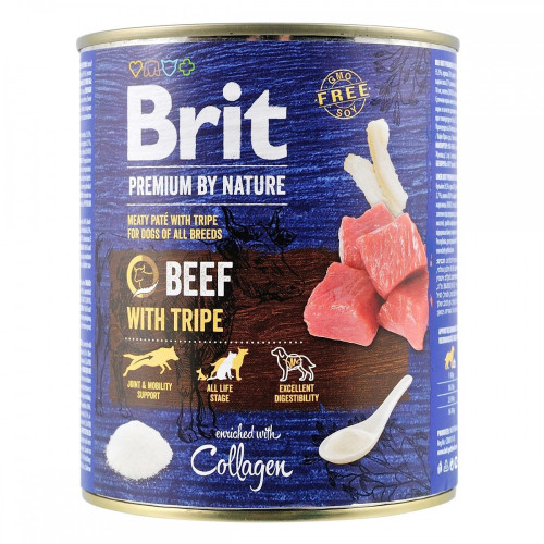 Корм влажный Brit Premium by Nature k консервы для собак с говядиной и потрохами 800 г