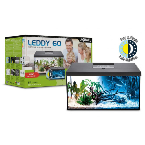 Аквариумный комплект Aquael Leddy Day Night с балкой прямой черный 54 л