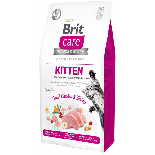Корм сухий Brit Care Cat Grain Free Kitten Healthy Growth and Development для кошенят для здорового зростання та...