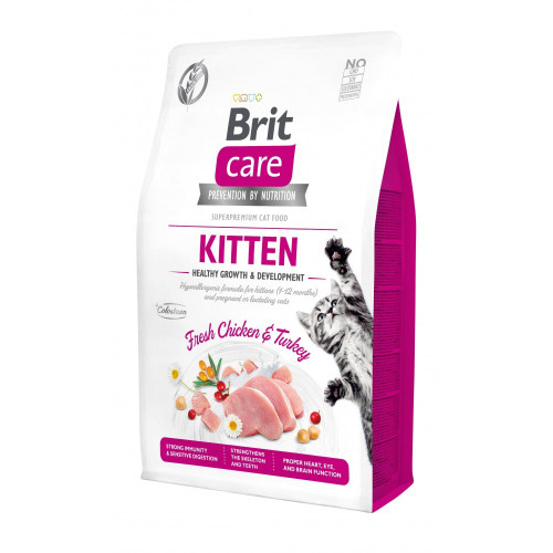 Корм сухий Brit Care Cat Grain Free Kitten Healthy Growth and Development для кошенят для здорового зростання та...