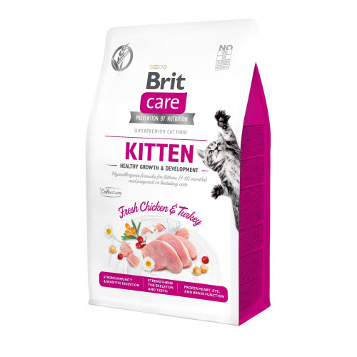 Корм сухий Brit Care Cat Grain Free Kitten Healthy Growth and Development для кошенят для здорового зростання та...