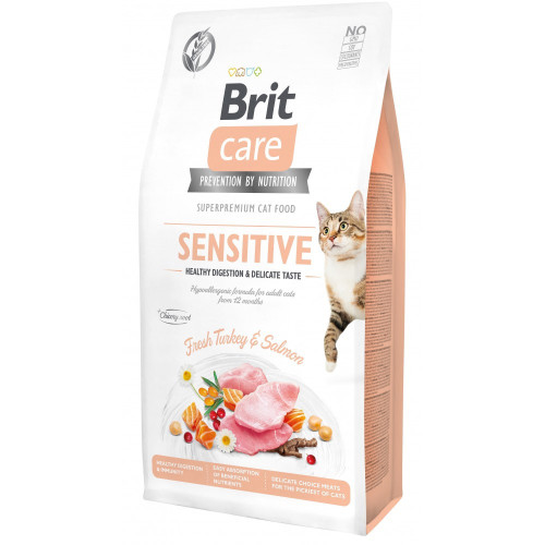 Корм сухий Brit Care Cat Grain Free Sensitive HDigestion Delicate Taste для взрослых котов с чувствительным...