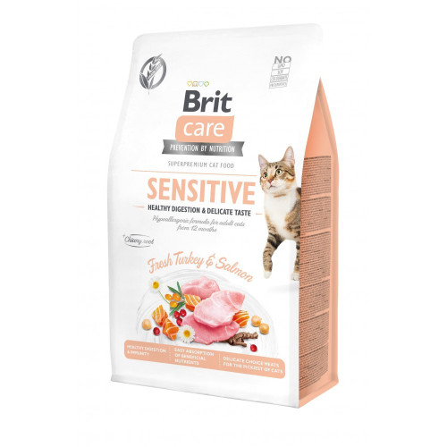 Корм сухой Brit Care Cat Grain Free Sensitive HDigestion Delicate Taste для котов с чувствительным пищеварением...