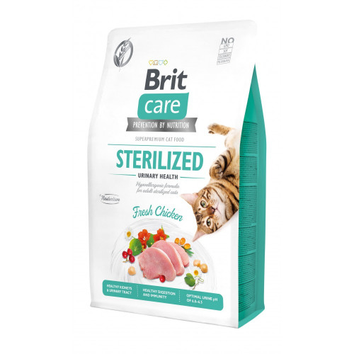 Корм сухой Brit Care Cat Grain Free Sterilized Urinary Health для стерилизованных котов с курицей 2 кг