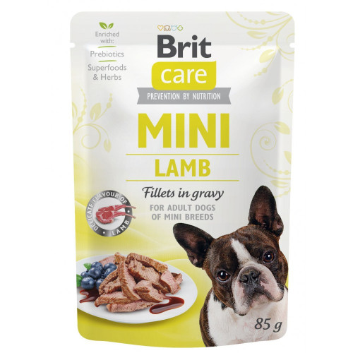 Корм влажный Brit Care Mini для взрослых собак филе с ягненком в соусе 85 г