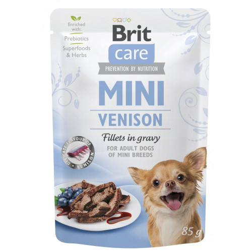 Корм влажный Brit Care Mini для взрослых собак миниатюрных пород филе с дичью в соусе 85 г