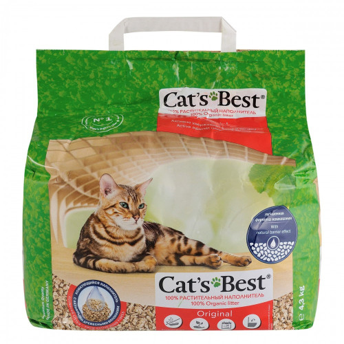 Наполнитель Cat’s Best для кошачьего туалета Original древесный 10 л / 4,3 кг