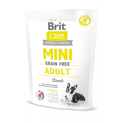 Корм сухой Brit Care Grain Free Mini Adult Lamb для взрослых собак миниатюрных пород с ягненком 400 г