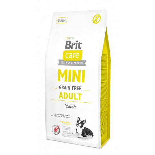 Корм сухой Brit Care Grain Free Mini для взрослых собак миниатюрных пород с ягненком 7 кг