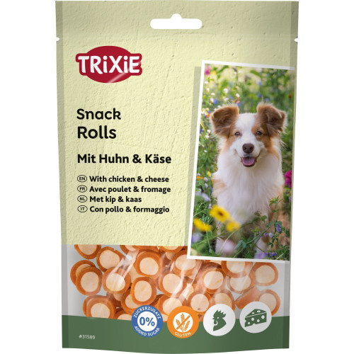 Лакомства Trixie Rolls with Chicken & Cheese для собак роллы с курицей и сыром 100 г