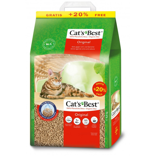 Наполнитель Cat’s Best для кошачьего туалета Original древесный 10 и 2 л / 5,2кг