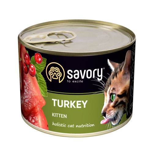 Корм влажный Savory Kitten Turkey для котят с индейкой 200 г