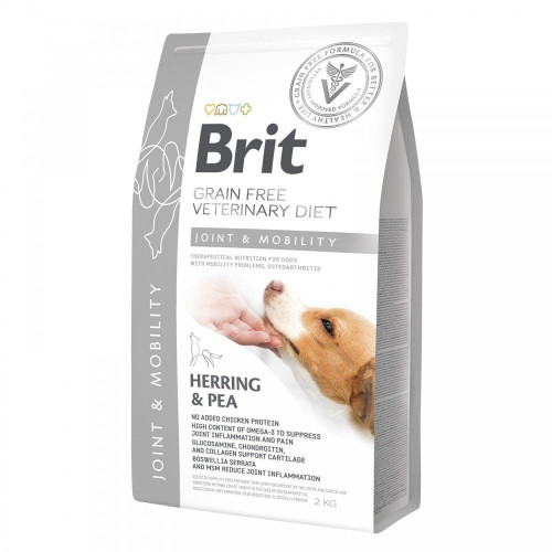 Корм сухой Brit Grain Free VetDiet Dog Mobility для собак для здоровья суставов с сельдью лососем горохом и гречкой 2 кг