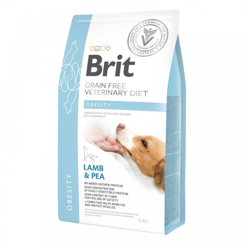 Корм сухой Brit Grain Free VetDiet Dog Obesity для собак для коррекции веса беззерновой с ягненком индейкой и...