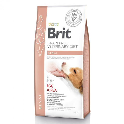 Корм сухой Brit Grain Free VetDiet Dog Renal для собак с почечной недостаточностью с яйцом горохом и гречкой 12 кг