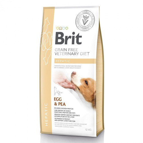 Корм сухой Brit Grain Free VetDiet Dog Hepatic для собак с болезнью печени с яйцом горохом бататом и гречкой 12 кг