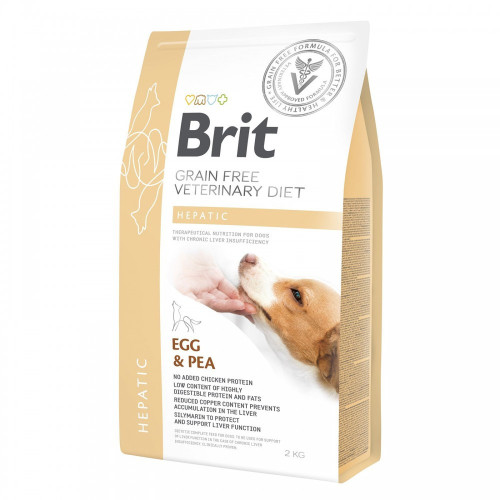 Корм сухой Brit Grain Free VetDiet Dog Hepatic для собак с болезнью печени с яйцом горохом бататом и гречкой 2 кг