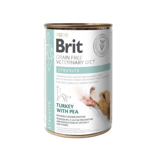 Влажный корм Brit Grain Free Veterinary Diets Struvite для собак при лечении и профилактике мочекаменной болезни с...