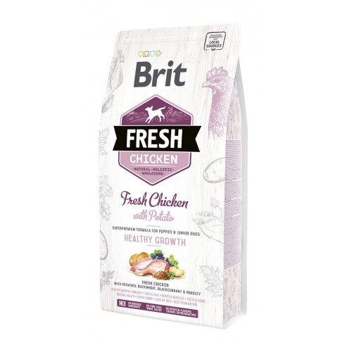 Корм сухой Brit Fresh Chicken/Potato Puppy для щенков и молодых собак всех пород с курицей и картошкой 2,5 кг