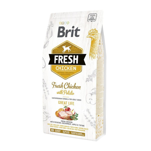 Корм сухой Brit Fresh Chicken/Potato Adult для взрослых собак всех пород с курицей и картошкой 2,5 кг