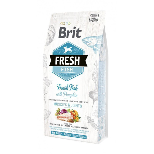 Корм сухой Brit Fresh Fish/Pumpkin Adult Large для взрослых собак крупных пород для мышц и суставов с рыбой и тыквой...