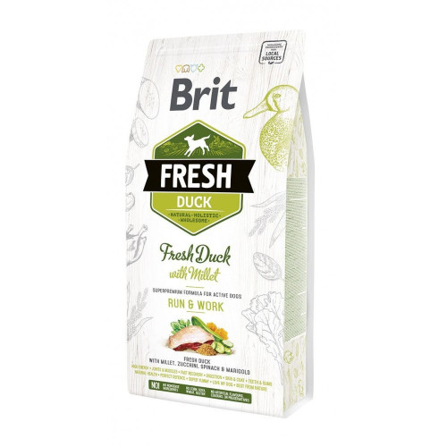 Корм сухой Brit Fresh Duck/Millet Active Run and Work для взрослых активных собак з уткой и пшеном 2,5 кг