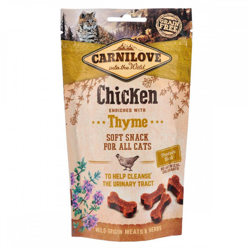 Лакомство Carnilove Cat Semi Moist Snack Chicken with Thyme для кошек для здоровья мочевыводящих путей с курицей и...
