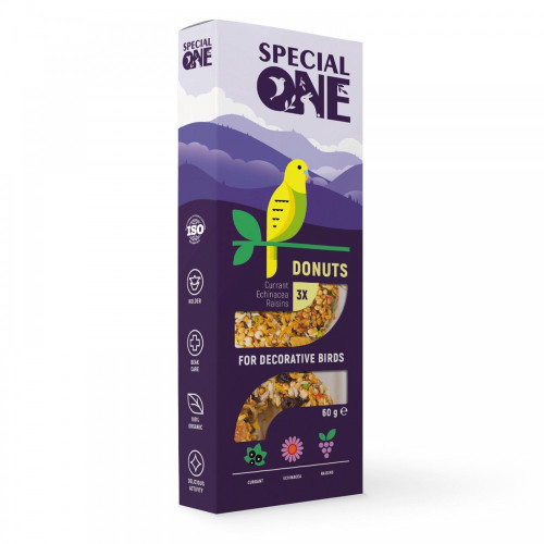 Лакомства Special One Пончики для декоративных птиц смородина эхинацея виноград 60 г