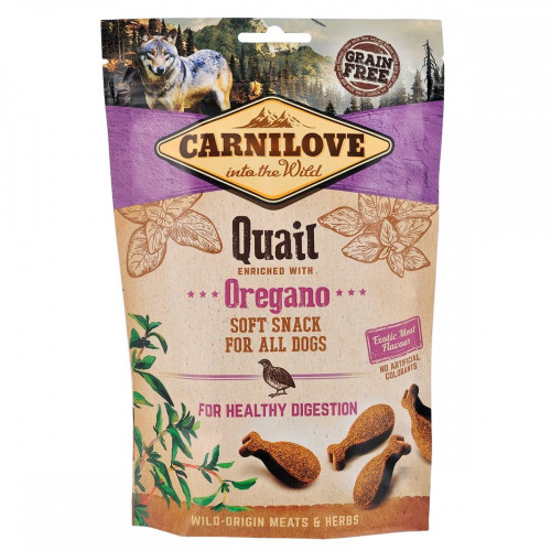Ласощі Carnilove Dog Semi Moist Snack Quail with Oregano для собак для здорового травлення з перепелом та орегано 200 г