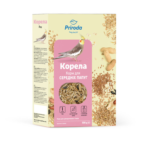 Корм Природа Корелла Йод для средних птиц 500 г