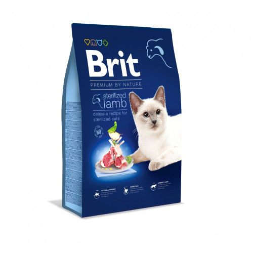Корм сухой Brit Premium by Nature Cat Sterilized Lamb для стерилизованных кошек с ягненком 8 кг