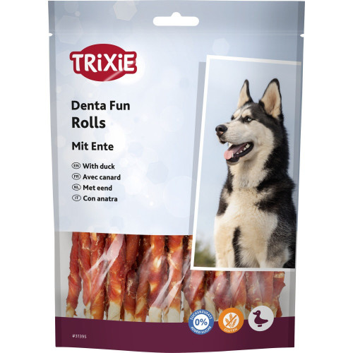 Лакомство Trixie Denta Fun Chewing Rolls для собак Палочка для чистки зубов с уткой 12 см 240 г 30 шт
