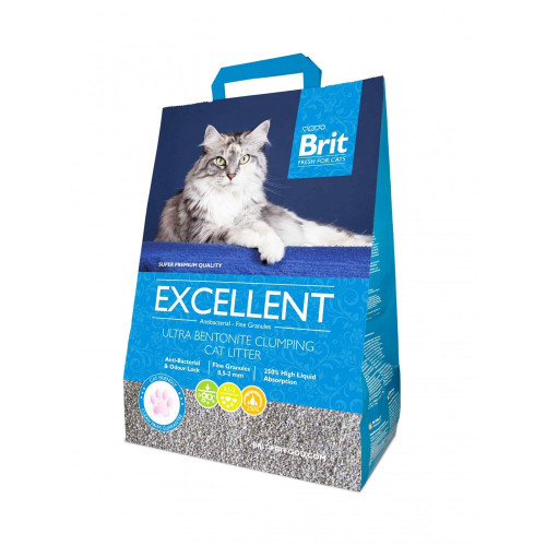 Наполнитель Brit Fresh Excellent Ultra Bentonite для кошачьего туалета бентонитовый 5 кг