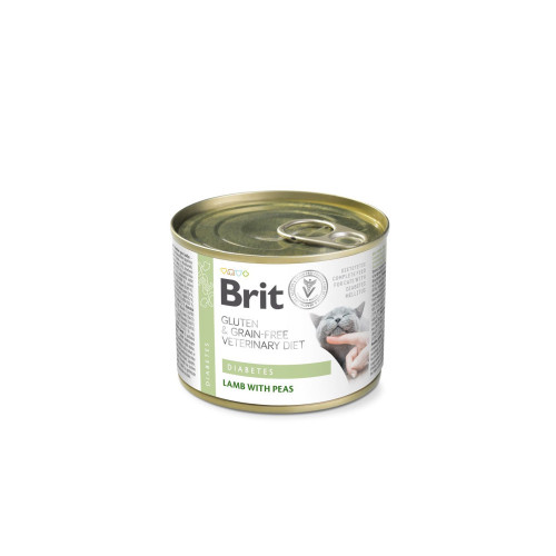 Влажный корм Brit Grain Free Veterinary Diets Diabetes для кошек с сахарным диабетом с ягненком и зеленым горошком 200 г