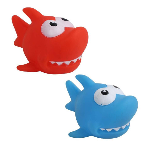Игрушка Eastland для собак Дельфин с пищалкой виниловый голубой/красный 13х10х7 см