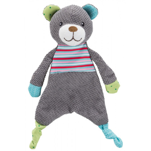 Игрушка Trixie Junior для собак Медведь со звуком и шелестом фольги ткань/плюш 28 см
