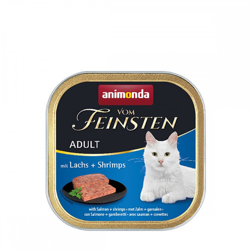 Корм влажный Vom Feinsten Adult with Salmon Shrimps для котов с лососем и креветками 100 г