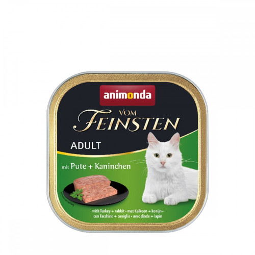 Корм влажный Vom Feinsten Adult with Turkey Rabbit для котов с индейкой и кроликом 100 г