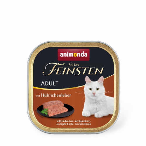 Корм влажный Vom Feinsten Adult with Chicken liver для котов с куриной печенью 100 г