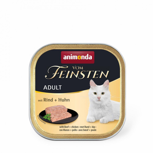 Корм влажный Vom Feinsten Adult with Beef Chicken для котов с говядиной и курицей 100 г