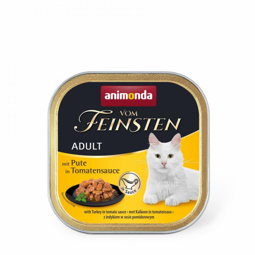 Корм влажный Vom Feinsten Adult with Turkey in Tomato sauce для котов с индейкой в томатном соусе 100 г