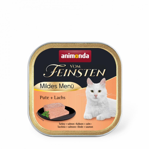 Корм влажный Vom Feinsten Adult Turkey Salmon для котов с индейкой и лососем 100 г
